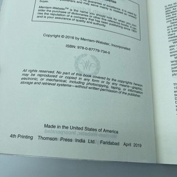 Crossword Puzzle Dictionary Fourth Edition Merriam Websters Enlarged Print - Picture 7 of 9